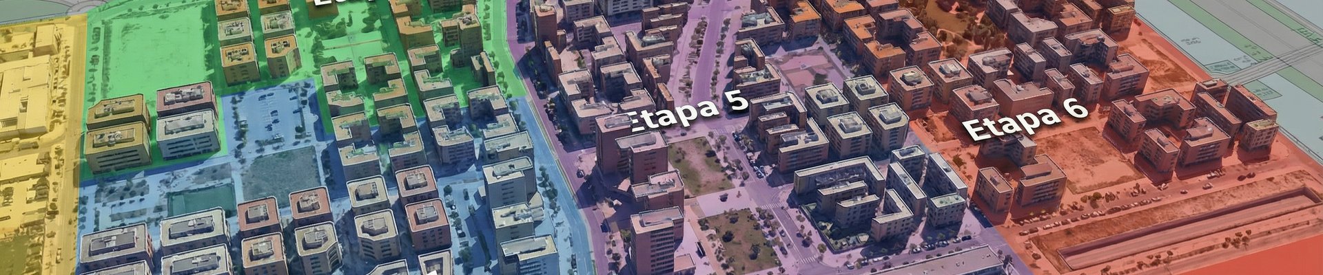 Render 3D de las etapas de Los Ahijones