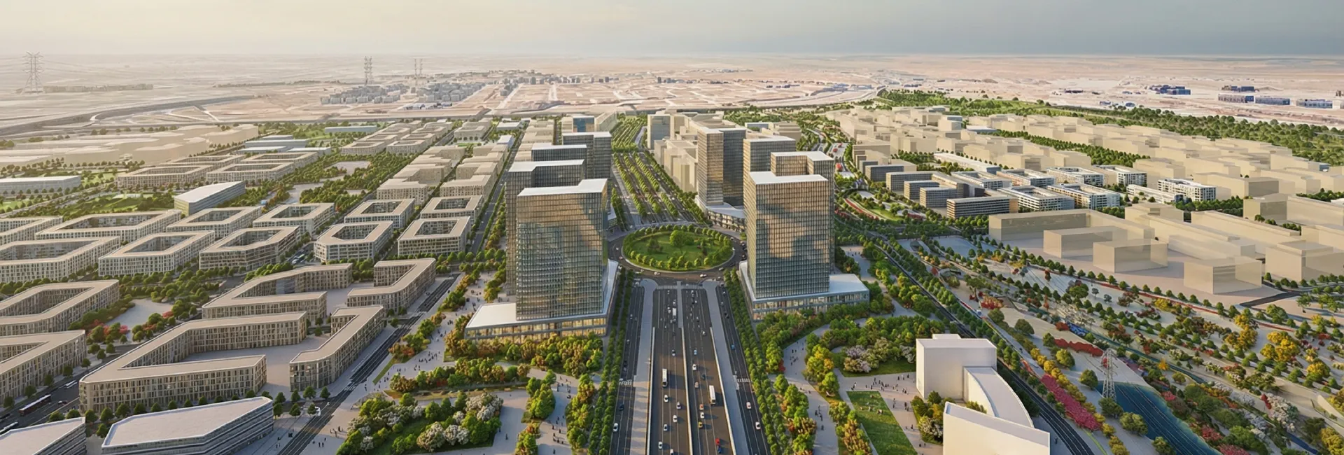 Render aereo de Los Ahijones